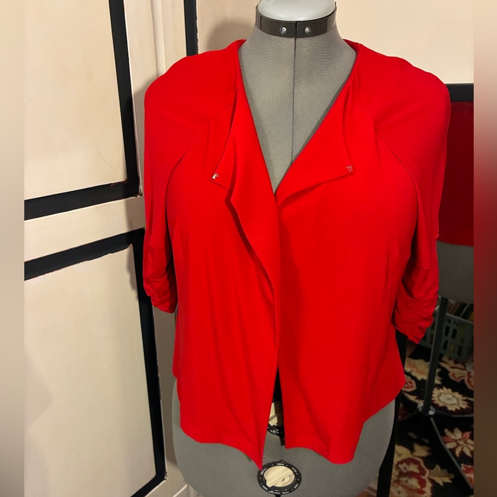 Red Moto Jacket / Blazer (Perceptions - Petite)